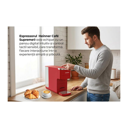 Espressor cu capsule Heinner Cafe Supreme HEMC-DD15RED, compatibil Nespresso / Dolce Gusto / ESE, 1.5 L, rosu - imagine 5