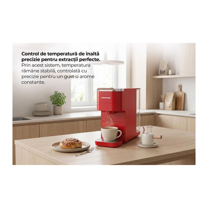 Espressor cu capsule Heinner Cafe Supreme HEMC-DD15RED, compatibil Nespresso / Dolce Gusto / ESE, 1.5 L, rosu - imagine 6