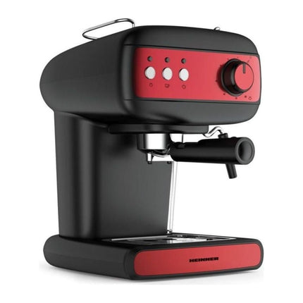 Espressor manual Heinner Red Boquette HEM-1100BKRD, 15 bar, 850 W, 1.2 L, spumare lapte - imagine 3