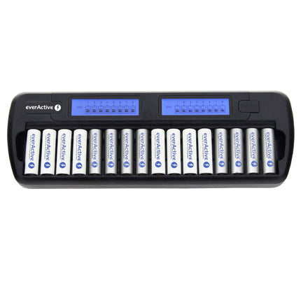 Incarcator Baterii Reincarcabile cu Procesor si Display LCD, Incarcare Individuala Pentru Fiecare Canal AA R6 AAA R3 Ni-Mh, EverActive NC-1600
