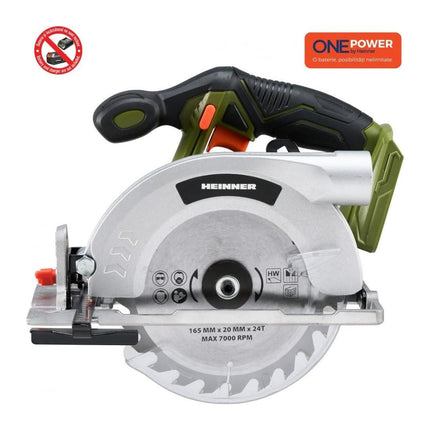 Fierastrau circular cu acumulator Heinner One Power HR-LFC001, 18 V, 165 mm, 4200 rpm (fara acumulator si incarcator)