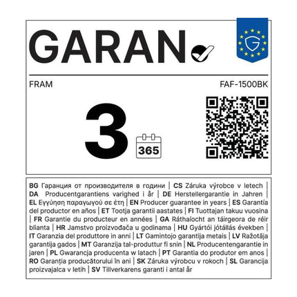 Friteuza cu aer cald Fram FAF-1500BK, 4.3 L, 1500 W, termostat 80-200 °C, timer 30 min, negru - imagine 3