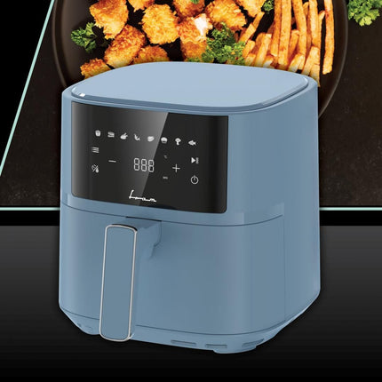 Friteuza cu aer cald Fram FAF-B6BL17SQ, 5.7 L, 1700 W, display digital, 8 programe, bleu - imagine 2