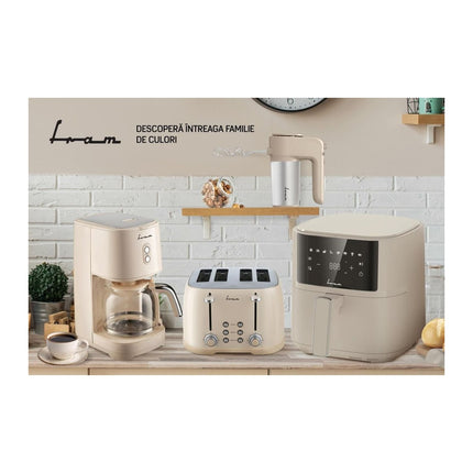 Friteuza cu aer cald Fram FAF-B6CR17SQ, 5.7 L, 1700 W, display digital, 8 programe, crem - imagine 3