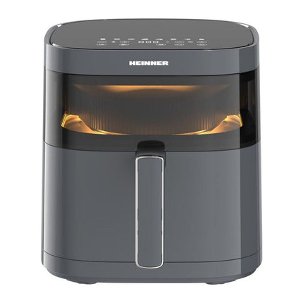 Friteuza cu aer cald Heinner DualHeat HAF-B6GRY17LG, 5.7 L, incalzire dubla, fereastra, 8 programe, gri