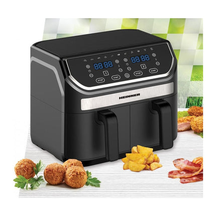 Friteuza dubla cu aer cald Heinner Double Master HAF-KDB1700BK, 8.5 L, 1700 W, 11 programe, negru - imagine 3