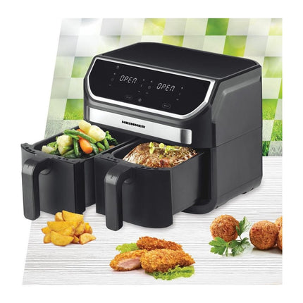 Friteuza dubla cu aer cald Heinner Double Master HAF-KDB1700BK, 8.5 L, 1700 W, 11 programe, negru - imagine 4