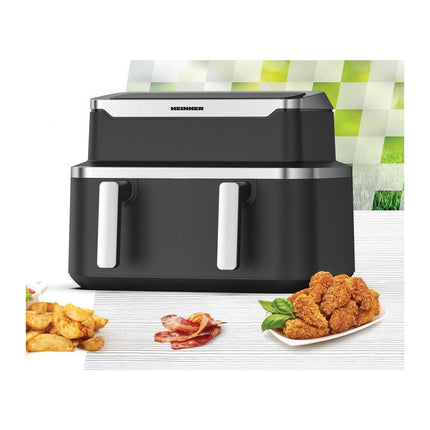Friteuza dubla cu aer cald Heinner HAF-DDB9BK26, 9 L (2 x 4.5 L), 2600 W, 10 programe, negru - imagine 6