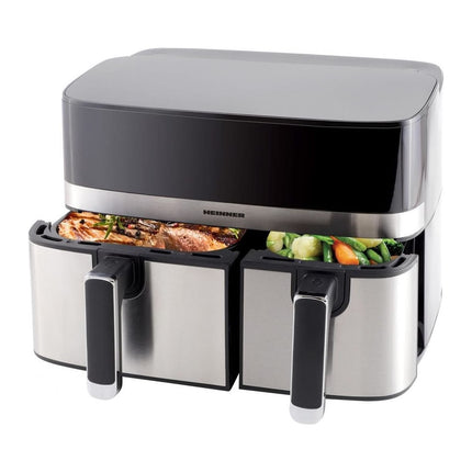 Friteuza dubla cu aer cald Heinner ProDual Fusion HAF-H9DB17BKS, 8.6 L, Sync & Match, gri/argintiu - imagine 2
