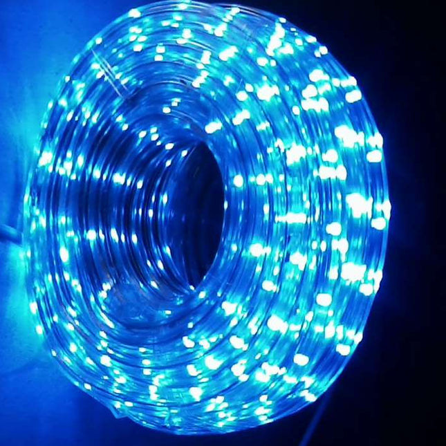 Furtun luminos 7m cu alimentator albastru