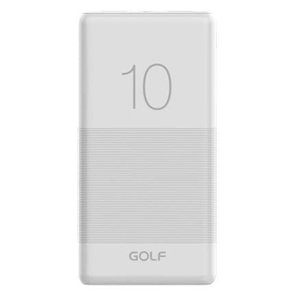 Baterie Externa PowerBank Alb 10000mA cu 2 iesiri USB 2.1A si 1A, Port Incarcare microUSB, Golf G80