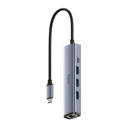 Hub USB-C 5 in 1 Cudy UH605, Gigabit Ethernet, 3x USB 3.0, port USB-C de alimentare, aluminiu - imagine 2