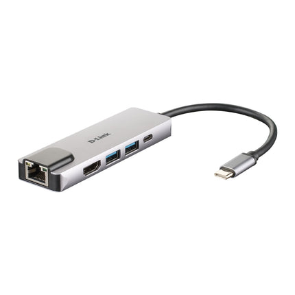 Hub USB-C 5 in 1 D-Link DUB-M520, HDMI 4K, Gigabit Ethernet, 2x USB 3.0, Power Delivery 60 W, aluminiu - imagine 3