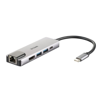 Hub USB-C 5 in 1 D-Link DUB-M520, HDMI 4K, Gigabit Ethernet, 2x USB 3.0, Power Delivery 60 W, aluminiu - imagine 4