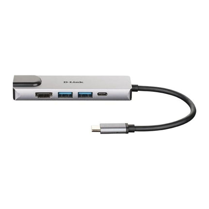Hub USB-C 5 in 1 D-Link DUB-M520, HDMI 4K, Gigabit Ethernet, 2x USB 3.0, Power Delivery 60 W, aluminiu - imagine 5