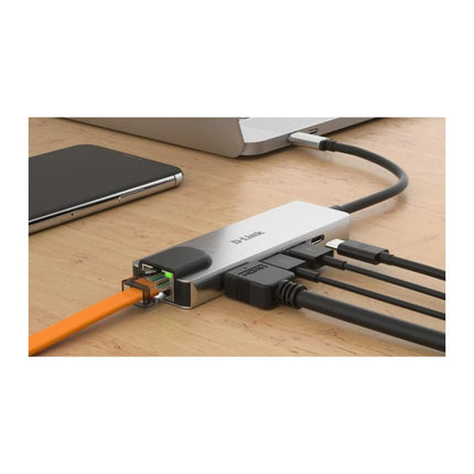 Hub USB-C 5 in 1 D-Link DUB-M520, HDMI 4K, Gigabit Ethernet, 2x USB 3.0, Power Delivery 60 W, aluminiu - imagine 7