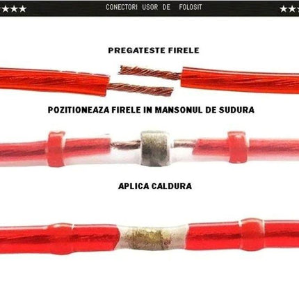 Conectori rapizi inel Cositor Tub Termocontractabil
