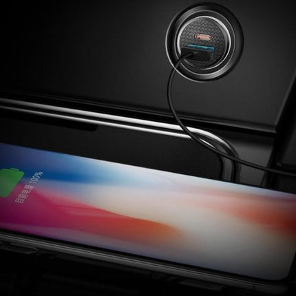 Incarcator auto Baseus Circular, 30 W, USB-A + USB-C, PD / QC 4.0, negru - imagine 3