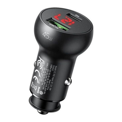 Incarcator auto Mcdodo Mushrooms, 45 W, USB-A + USB-C, Power Delivery, negru