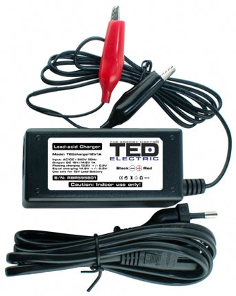 Incarcator Acumulator 12V Putere Incarcare 1A, Incarca Baterie Pana la 20 Ah, TED TED003546
