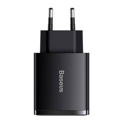 Incarcator retea Baseus Compact 30 W, 2x USB-A + 1x USB-C, Power Delivery 3.0, negru