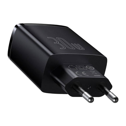 Incarcator retea Baseus Compact 30 W, 2x USB-A + 1x USB-C, Power Delivery 3.0, negru - imagine 2