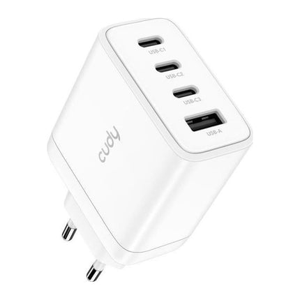 Incarcator retea GaN Cudy CH70, 65 W, 3x USB-C + 1x USB-A, PD 3.0 / PPS, alb - imagine 2