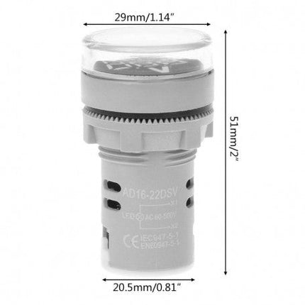 Voltmetru digital rotund culoare portocaliu 250V AC 500V