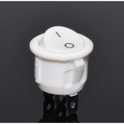 Buton intrerupator rotund alb 6A 250V AC