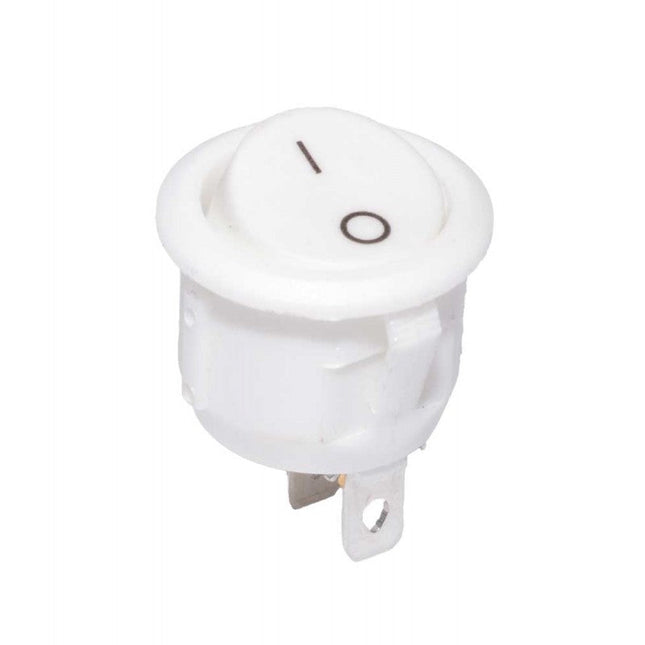 Buton intrerupator rotund alb 6A 250V AC