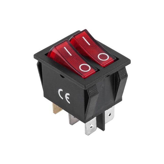 Buton comutator lat ON-OFF rosu-rosu 6 16A 250V