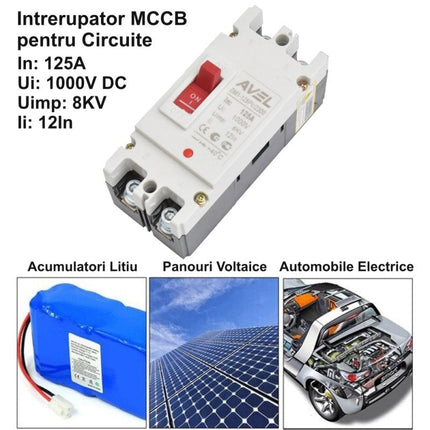 Intrerupator pentru baterii MCCB 125A 1000V DC