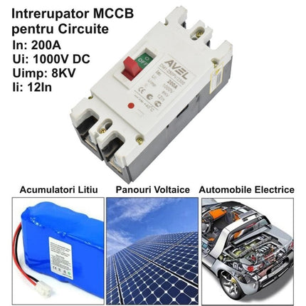 Intrerupator pentru baterii MCCB 200A 1000V DC