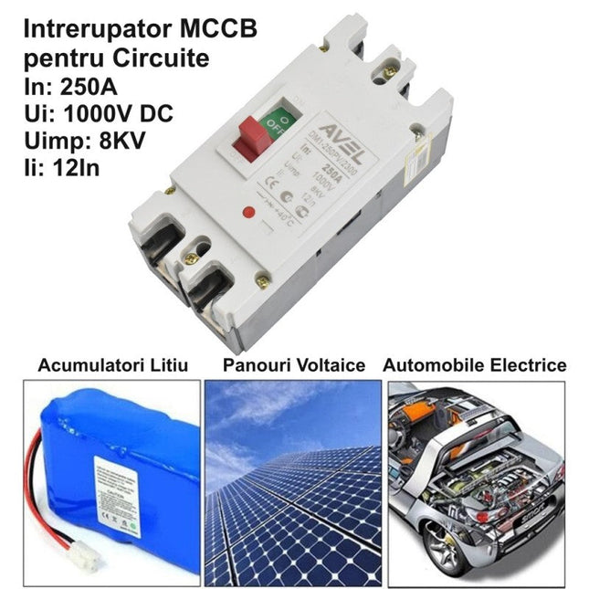Intrerupator pentru baterii MCCB 250A 1000V DC