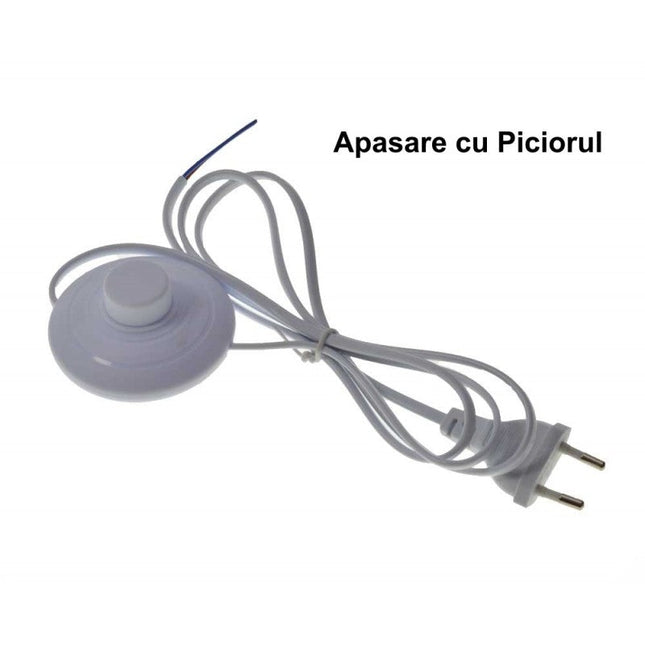 Cablu intrerupator picior 1.5m alb - Aparataj electric