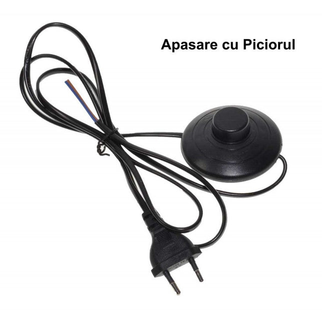 Cablu intrerupator picior 1.5m negru - Aparataj electric
