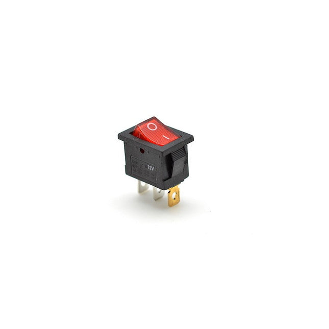 Buton intrerupator basculant lat ON-OFF rosu 12V