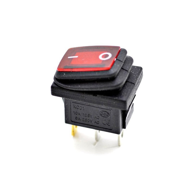 Buton intrerupator mic cauciucat rosu 6A 220V