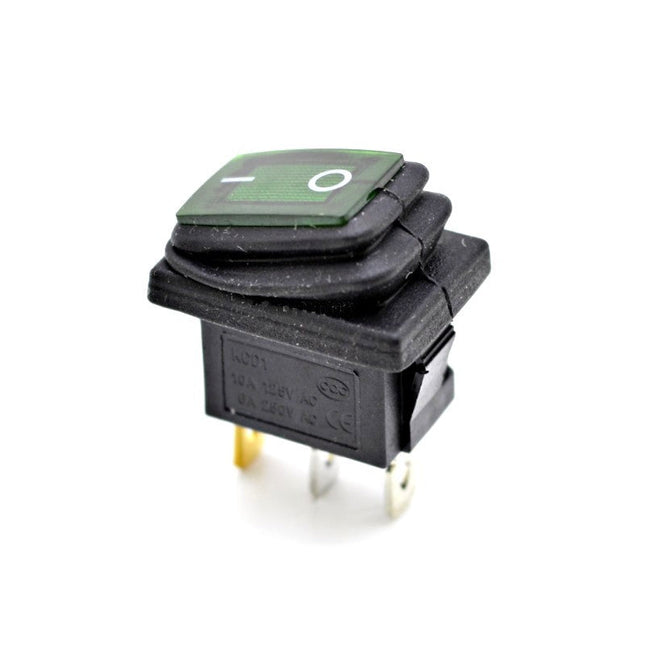 Buton intrerupator mic cauciucat verde 6A 220V - Aparataj electric