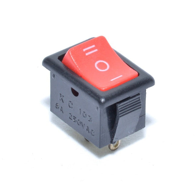 Buton intrerupator lat mic rosu ON-OFF-ON - Aparataj electric