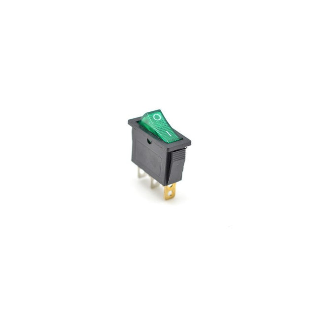 Buton intrerupator ingust verde ON-OFF 2 10A 220V - Aparataj electric