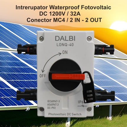Intrerupator izolator panouri fotovoltaice DC 1200V 32A cu 2x2 MC4