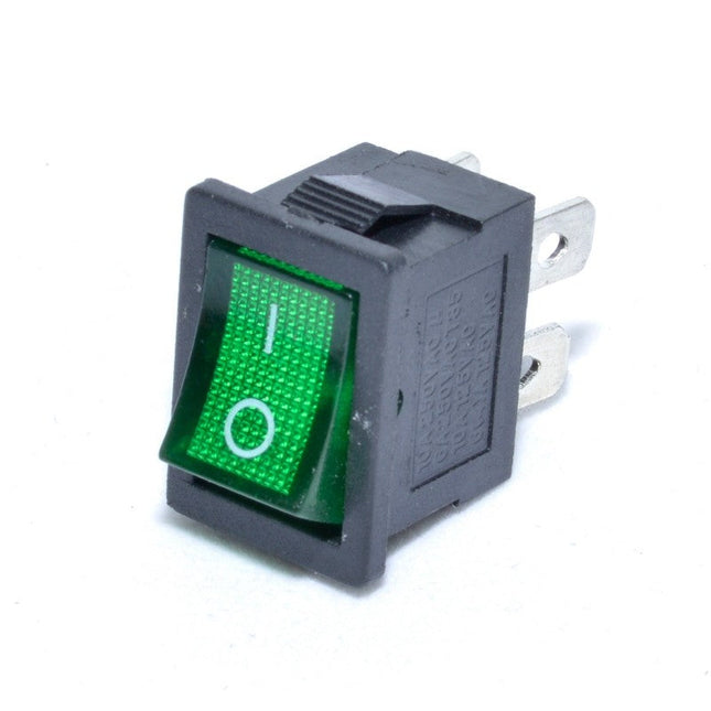 Buton intrerupator lat mic verde ON-OFF - Aparataj electric