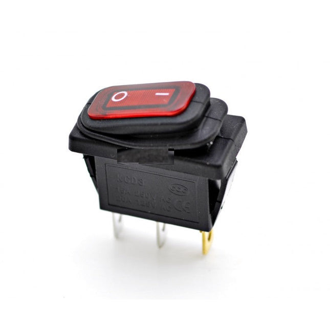 Buton intrerupator ingust cauciucat rosu 15A 220V - Aparataj electric