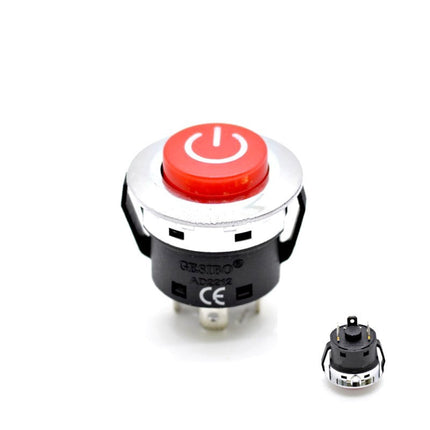 Buton Intrerupator push retinere rosu 20A 220V