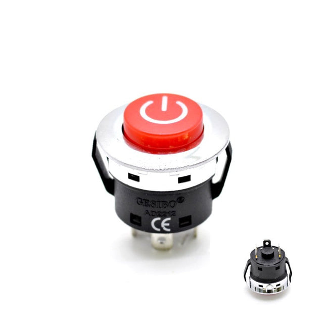 Buton Intrerupator push retinere rosu 20A 220V - Aparataj electric