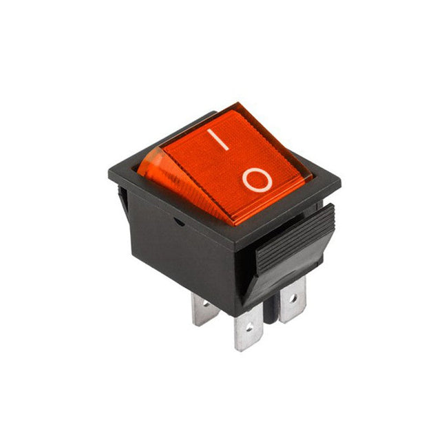 Buton intrerupator lat 16A rosu 250V - Aparataj electric