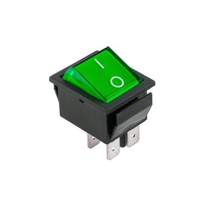 Buton intrerupator lat 15A verde 250V - Aparataj electric
