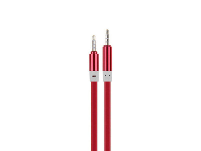 Cablu jack 3,5mm la jack 3,5mm silicon rosu