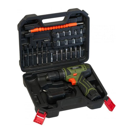 Kit masina de gaurit si insurubat cu acumulator Heinner STE113, 12 V Li-Ion, 40 Nm, 2 viteze, cu 24 accesorii
